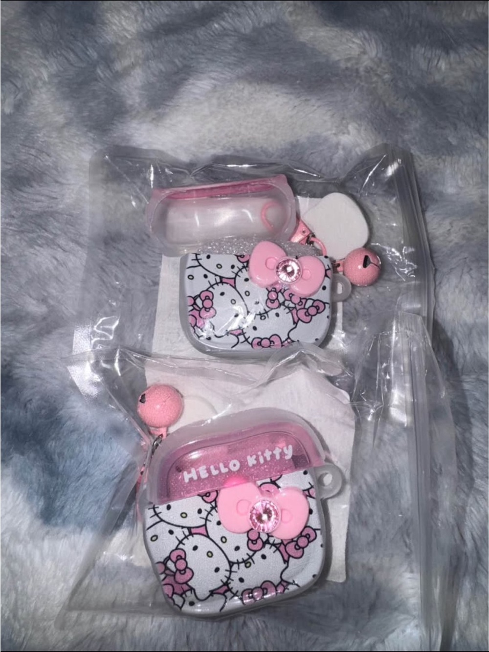Hello Kitty Pink Glitter Bow AirPods Case Cover For Airpods 4 only One Available